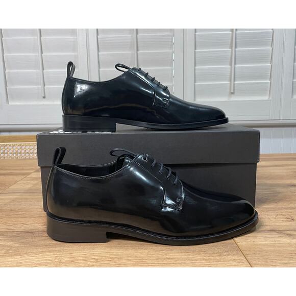 The Kooples Men's Black Patent Leather Derbies Dress Shoes Size 8 US 42 EU NIB - Picture 3 of 13